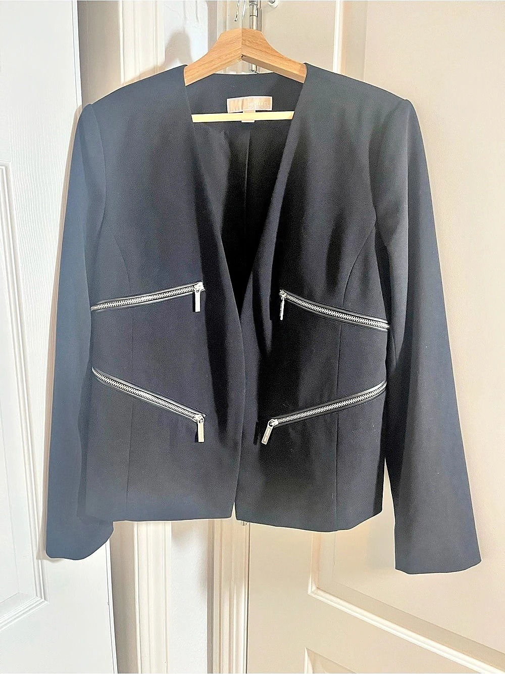 Michael Kors Black Zip Pocket Blazer Like New